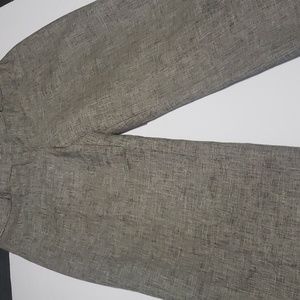 Ann Taylor Career Dress Pants Flat Front Wide Leg Linen Blend